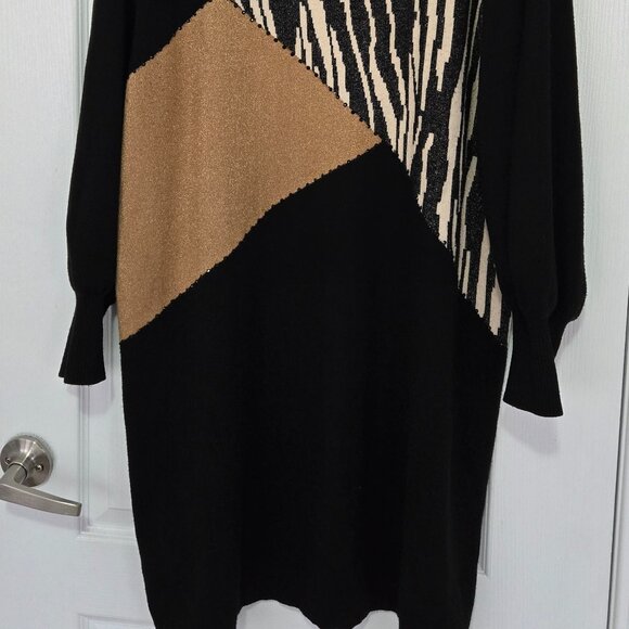 Laura Plus Color Block Knit Sweater Dress - Picture 3 of 5